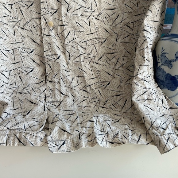 Vintage Classic Men's Casual Button Down Shirt - Cream and Black XXL - Picture 3 of 15